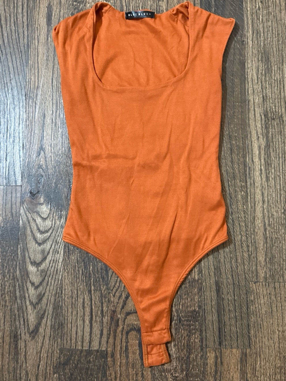 Blue Blush Orange Scoop Neck Bodysuit